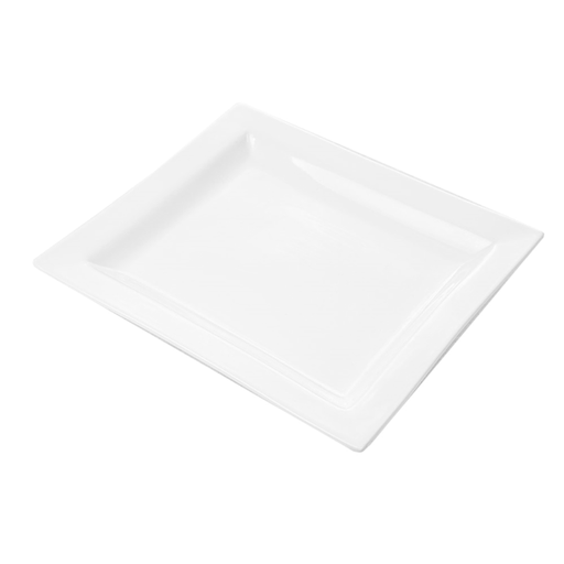 [126.08] PLATOS RECTANGULARES 27x23,5 CM BLANCO PORCELANA (12 UNID.)