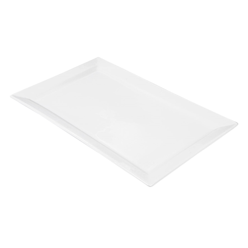 [164.18] PLATOS RECTANGULARES 45x28 CM BLANCO PORCELANA (6 UNID.)