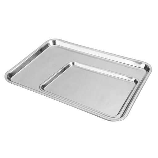 [141.50] BANDEJAS SIN ASAS 31x24 CM PLATEADO INOX (1 UNID.)