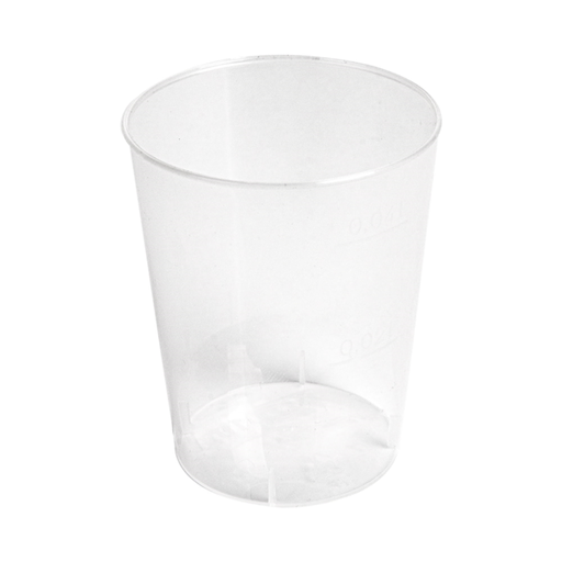 [257.63] VASOS REUTILIZABLES 20/40 ML Ø 4,1/3,2x5,1 CM TRANSPARENTE PP (2000 UNID.)