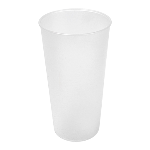 [267.31] VASOS REUTILIZABLES 400 ML Ø7,6/5,4x13,9 CM TRANSLÚCIDO PP (500 UNID.)