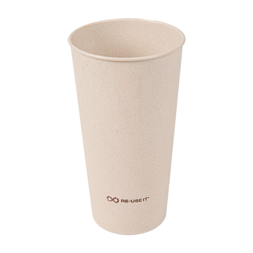 [267.72] VASOS REUTILIZABLES 400 ML Ø7,6/5,3x13,6 CM NATURAL RICE HUSK BIOCOMPOSITE (500 UNID.)