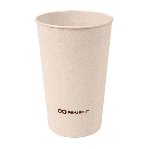 [267.71] VASOS REUTILIZABLES 330 ML Ø7,5/5,5x11,5 CM NATURAL RICE HUSK BIOCOMPOSITE (540 UNID.)