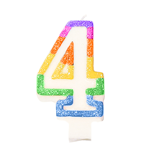 [113.58] VELAS CUMPLEAÑOS N.4 9 CM BLANCO CERA (24 UNID.)