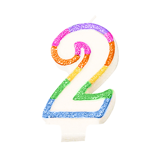 [113.56] VELAS CUMPLEAÑOS N.2 9 CM BLANCO CERA (24 UNID.)