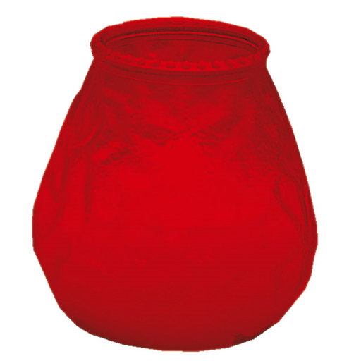 [113.77] VELAS EN VASO DE CRISTAL 'MONARCH - POPULAR' 9,5x9,5 CM ROJO PARAFINA (24 UNID.)
