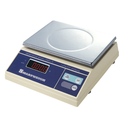 [455.83] BÁSCULA DIGITAL PORCIONES, PLATAFORMA 6 KG GRAD. 2 G 18x23,5 CM 29x25x9 CM BLANCO INOX (1 UNID.)
