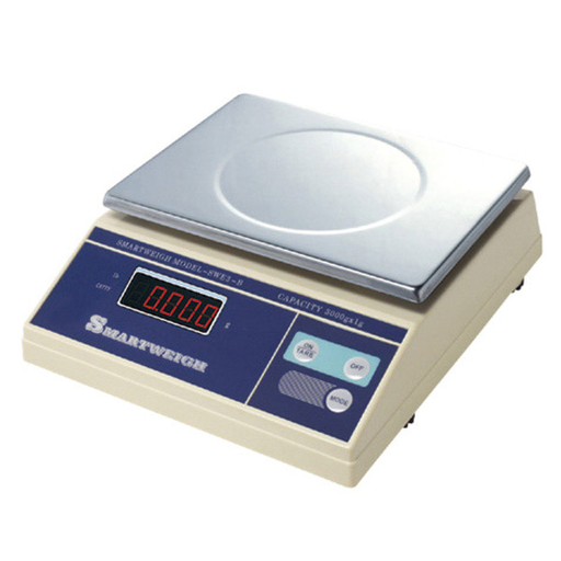 [157.86] BÁSCULA DIGITAL 30 KG GRAD. 10 G 29,5x25x10,5 CM BLANCO INOX (1 UNID.)