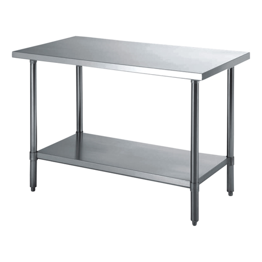 [127.67] MESA TRABAJO 2 NIVELES 90x60x96 CM PLATEADO INOX (1 UNID.)