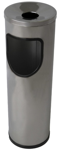 [899471] PAPELERA CENICERO REDONDA 25L ACERO INOXIDABLE SATINADO SANITARIAS