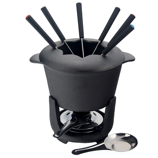 [433.90] SET DE FONDUE Ø 16,8x17,5 CM NEGRO HIERRO (4 UNID.)