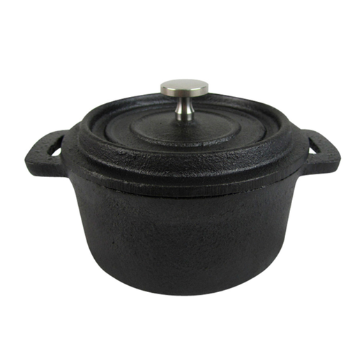 [198.53] COCOTTE REDONDA CON TAPA 550 ml Ø 13(16,5)x6 CM NEGRO HIERRO (6 UNID.)