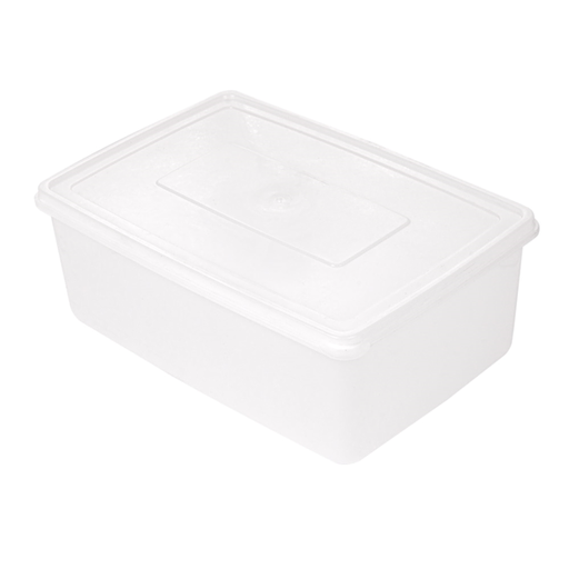 [113.52] RECIPIENTE ALIMENTOS + TAPA INCORPORADA 3150 ML 26x18x10 CM BLANCO PP (1 UNID.)