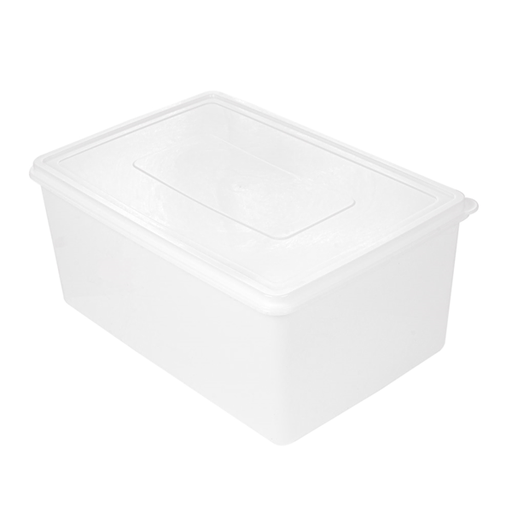 [113.65] RECIPIENTE ALIMENTOS + TAPA INCORPORADA 9650 ML 34,5x23x16 CM BLANCO PP (1 UNID.)