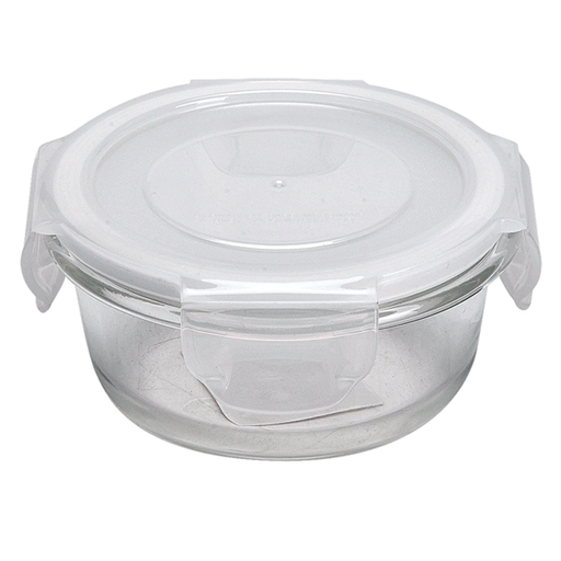 [261.04] RECIPIENTES REDONDOS CON TAPA 210 ML Ø 10,5x5/6 CM TRANSPARENTE CRISTAL (6 UNID.)
