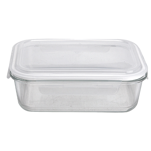 [261.03] RECIPIENTES RECTANGULARES CON TAPA 1500 ML 23,2x17,5x8 CM TRANSPARENTE CRISTAL (6 UNID.)