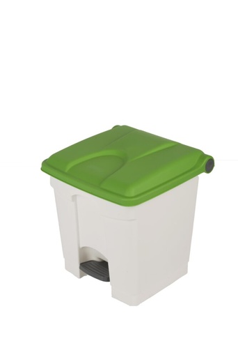 [899752] Contenedor 30l Tapa Verde Blanco Cocina