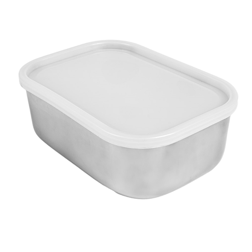 [265.26] RECIPIENTE CON TAPA 'ARTINOX' 1300 ML 18x13x6 CM PLATEADO INOX + LDPE (12 UNID.)