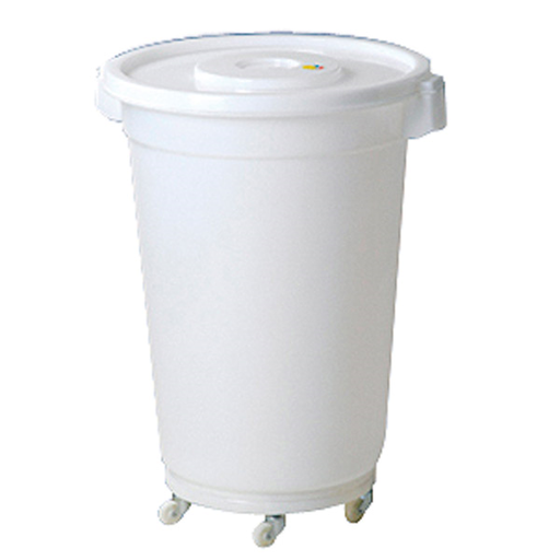 [158.09] Contenedor Blanco Con Tapa 150 L Ø 61,5X82 Cm Blanco Pehd (1 Unid.)