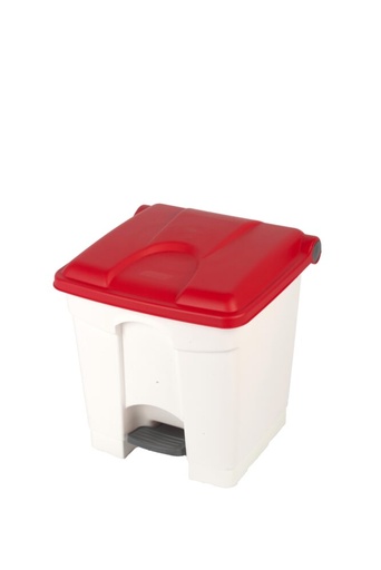 [899778] Contenedor 30l Tapa Roja Blanca Cocina