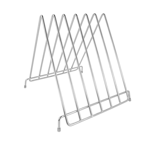 [205.18] RACK PARA 6 TABLAS DE CORTAR 27,9x30,5x27,7 CM PLATEADO INOX (1 UNID.)