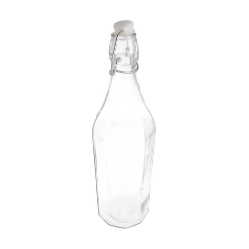 [204.37] Botella + Cierre Clip 1 L Ø 8,5X32,5 Cm Transparente Cristal (12 Unid.)