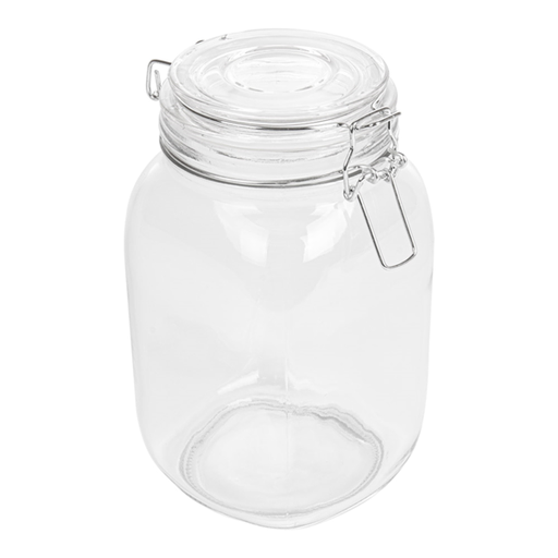 [216.79] Tarro Almacenar + Cierre Clip 1,5 L Ø 10,5X19,5 Cm Transparente Cristal (12 Unid.)