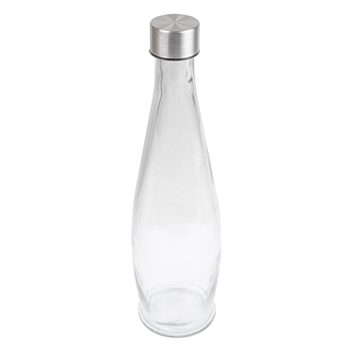 [233.89] BOTELLA + TAPÓN INOX 930 ML Ø9x32 CM TRANSPARENTE CRISTAL (24 UNID.)