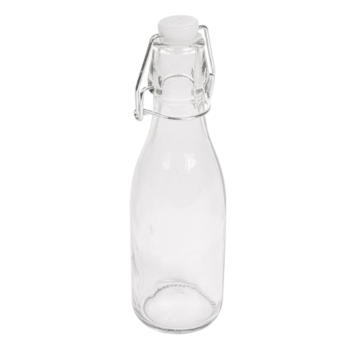 [207.70] Botella + Cierre Clip 250 Ml Ø 5,5X19,5 Cm Transparente Cristal (48 Unid.)