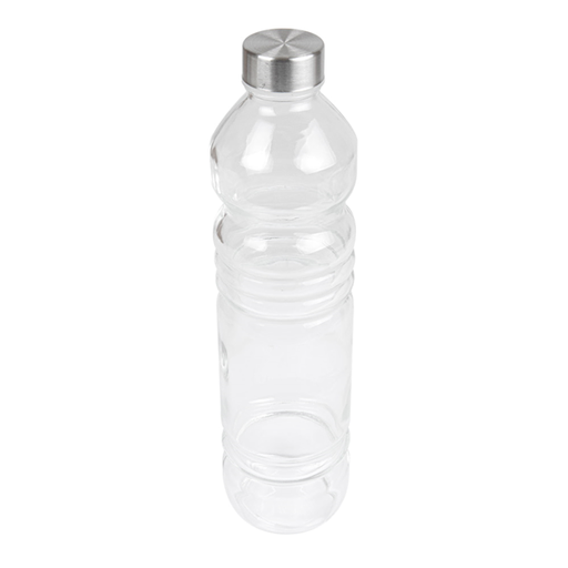 [233.87] BOTELLA + TAPÓN INOX 1080 ML Ø8,2x32 CM TRANSPARENTE CRISTAL (24 UNID.)