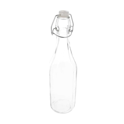 [204.36] BOTELLA + CIERRE CLIP 'WAKI GLASS' 500 ML Ø 7x27 CM TRANSPARENTE CRISTAL (48 UNID.)