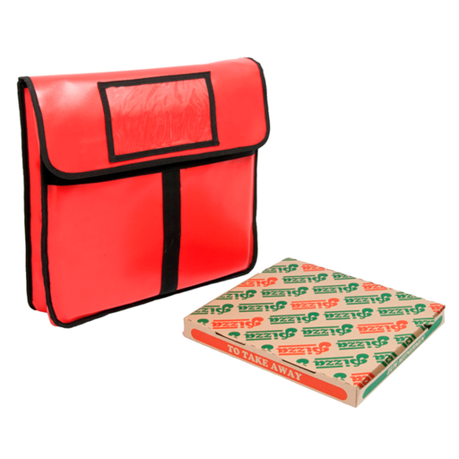 [148.36] BOLSA TRANSPORTE PIZZA 41 CM 43x45x13 CM ROJO VINILO (1 UNID.)
