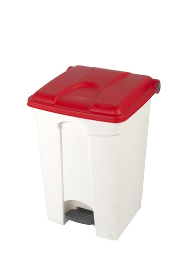 [899779] CONTENEDOR 45L TAPA ROJA BLANCA COCINA