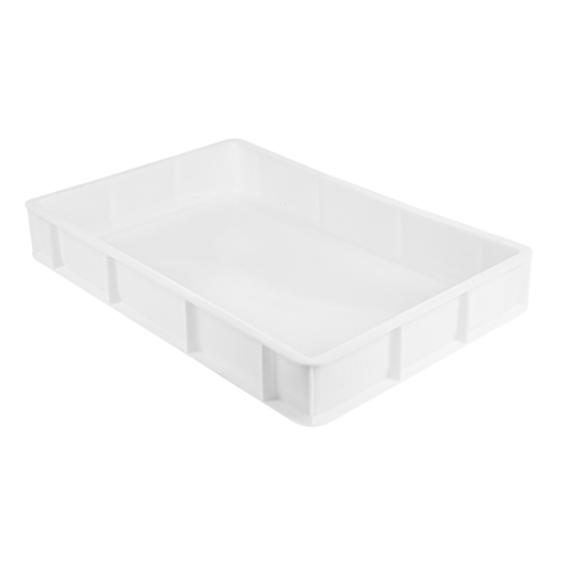 [183.42] Contenedor Apilable Para Masa Pizza 15 L 60X40X9 Cm Blanco Pehd (1 Unid.)