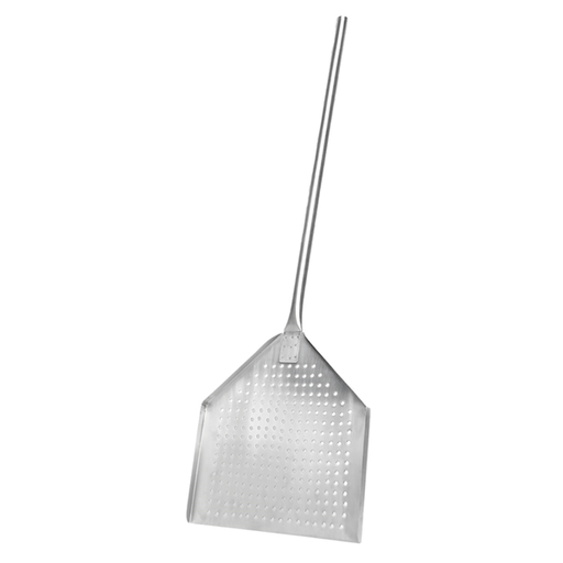 [268.38] Pala De Pizza Perforada Cantos Afilados 31X32X96 Cm Plateado Aluminio (1 Unid.)