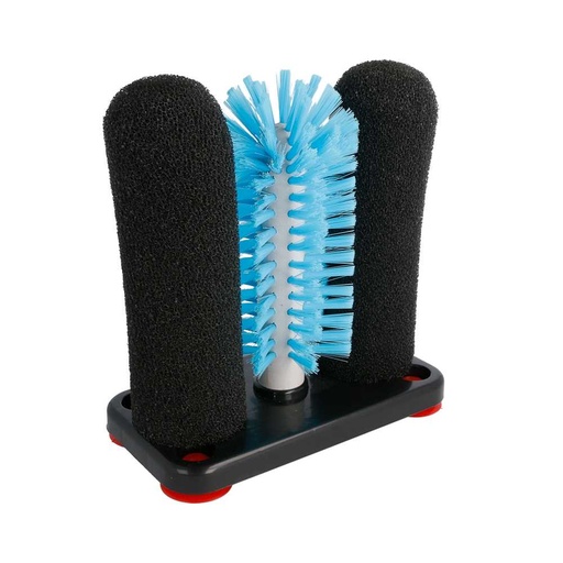 [215.27] Lavavasos 2 Esponjas + 1 Cepillo 10X18,7X19,5 Cm Surtido Ldpe (1 Unid.)