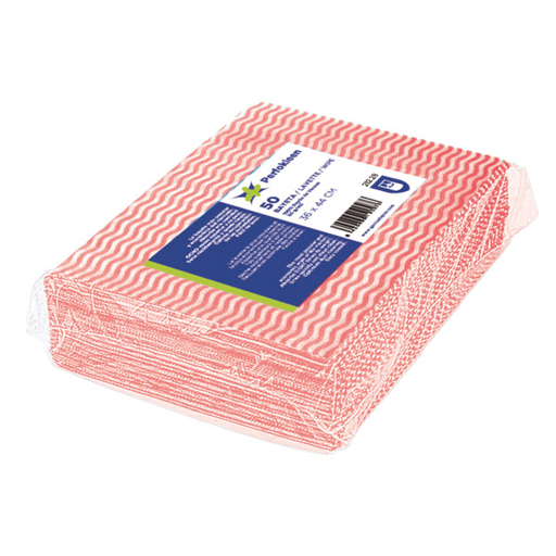 [212.30] 50 U. BAYETAS "PERFOKLEEN" 45 G/M2 36x42 CM ROJO VISCOSA (1 UNID.)