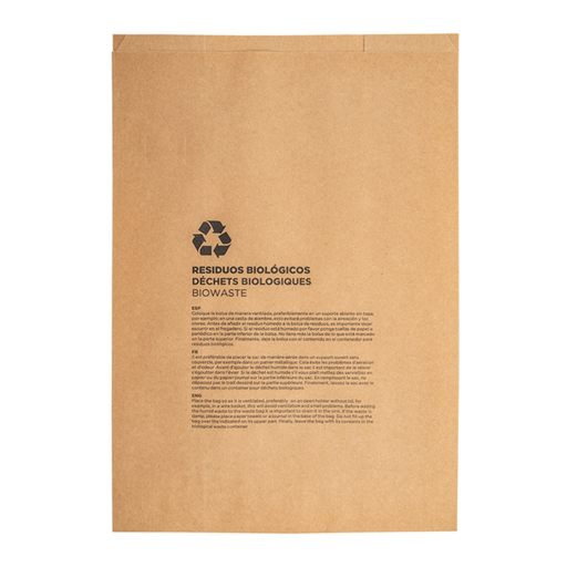 [219.49] BOLSAS COMPOSTABLES 8 L 70 G/M2 26+14x35 CM NATURAL KRAFT (500 UNID.)