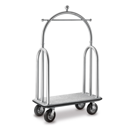 [165.18] Porta Maletas Lujo Con Cúpula 112X61X187 Cm Plateado Inox (1 Unid.)