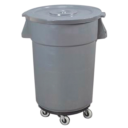 [115.77] CONTENEDOR CON TAPA + RUEDAS 122 L Ø 56x69 CM GRIS PP (1 UNID.)