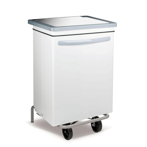 [157.69] Contenedor Móvil Con Pedal 70 L 47X42X73 Cm Blanco Metal (1 Unid.)