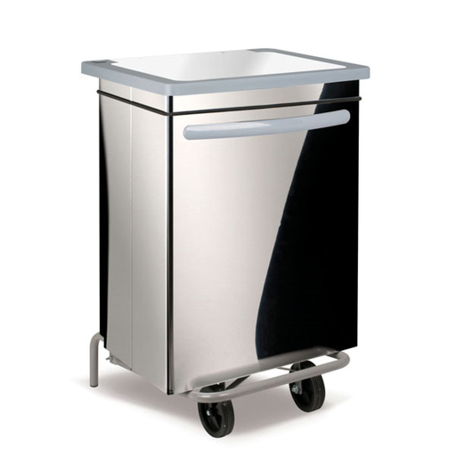 [157.70] CONTENEDOR MÓVIL CON PEDAL 70 L 47x42x73 CM PLATEADO INOX (1 UNID.)