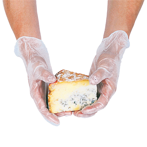 [155.62] Guantes Con Talco Size: S Translúcido Pvc (100 Unid.)