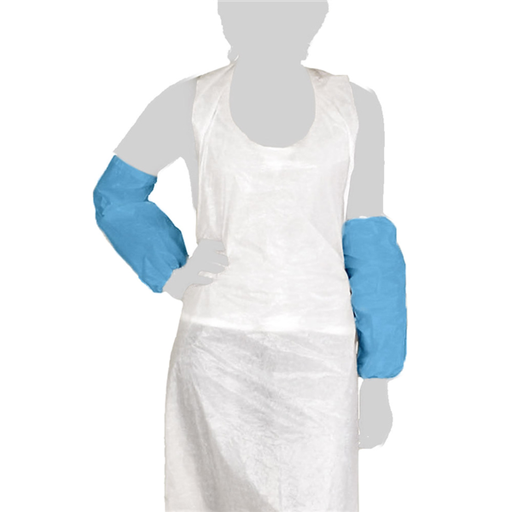 [165.04] MANGUITOS ELÁSTICOS 40µ 36 CM AZUL LDPE (100 UNID.)