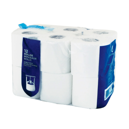 [162.51] 12 U. PAPEL HIGIÉNICO 2 CAPAS 2x17 G/M2 9 CM (h) x 23 M BLANCO CELULOSA (1 UNID.)