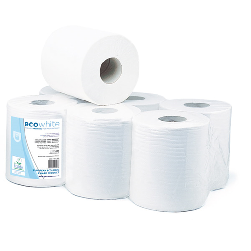[160.02] Secamanos "Maxi Barril" Ecolabel 2 Capas - Bobina 1Kg 19 G/M2 Ø 19X21,6 Cm Blanco Tissue (6 Unid.)