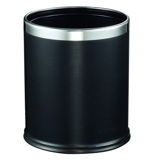 [165.33] Papelera Habitaciones 'Deluxe' 9 L Ø 22,5X27 Cm Negro Acero (1 Unid.)