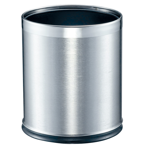 [165.34] Papelera Habitaciones 'Deluxe' 9 L Ø 22,5X27 Cm Plateado Inox (1 Unid.)