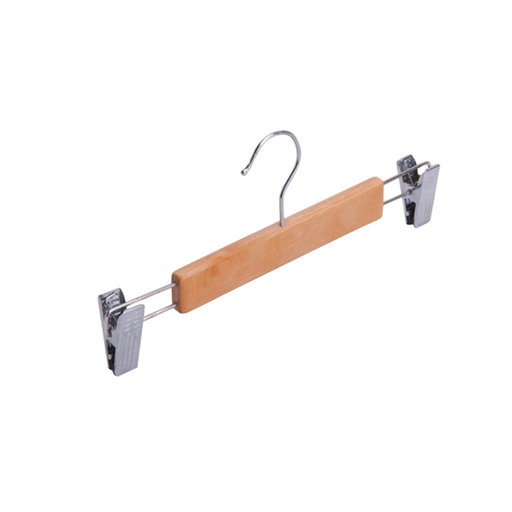 [165.48] PERCHAS PANTALÓN CON PINZAS 28 CM NATURAL MADERA (48 UNID.)