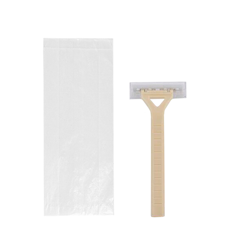 [261.83] MAQUINILLAS AFEITAR ENFUNDADAS 10 CM BEIGE PP (100 UNID.)